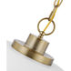 Colony 1 Light 15 inch Matte White/Burnished Brass Pendant Ceiling Light