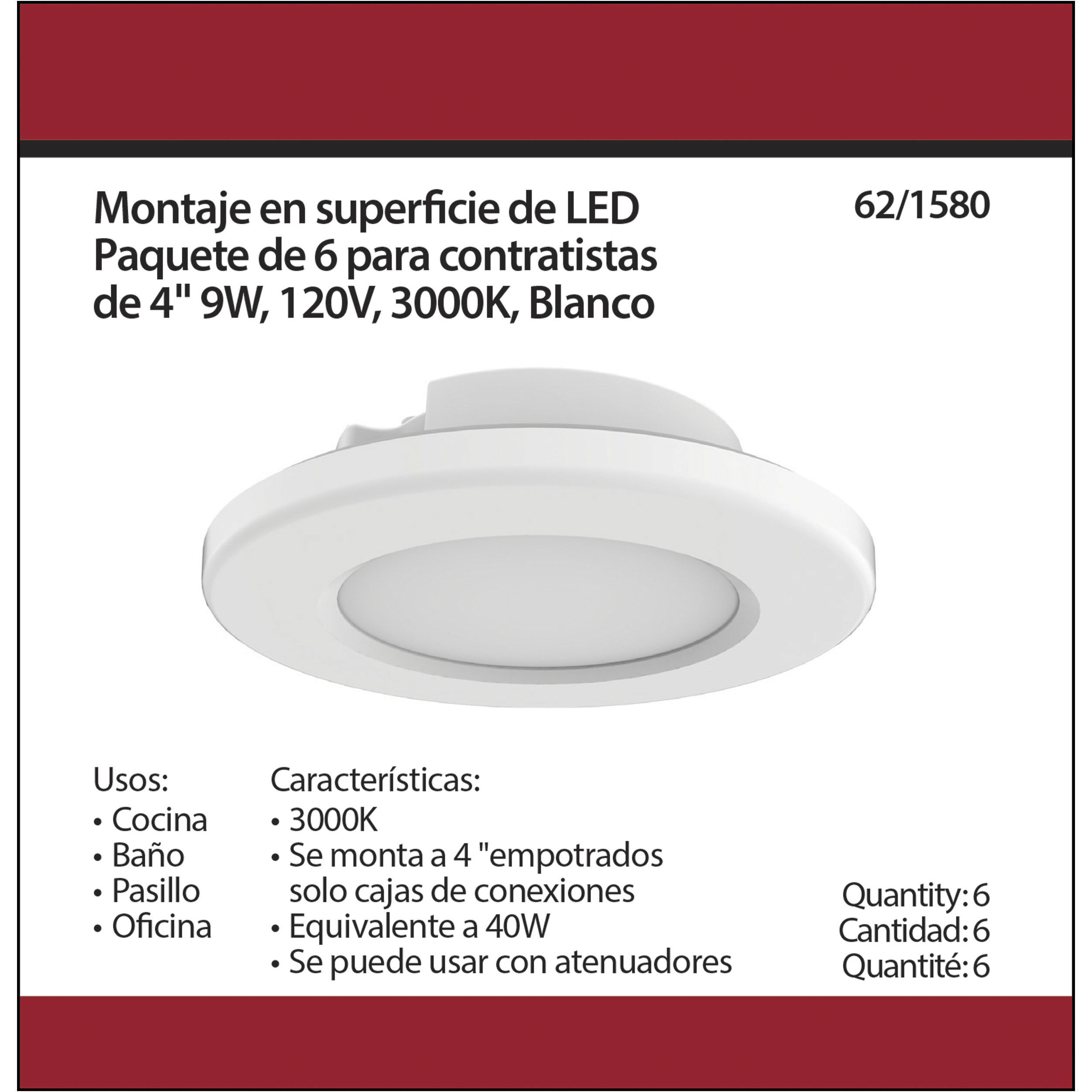 ColorQuick LED 5 inch White Close-to-Ceiling Ceiling Light, Edge Lit