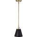 Dover 1 Light 7 inch Black/Vintage Brass Pendant Ceiling Light