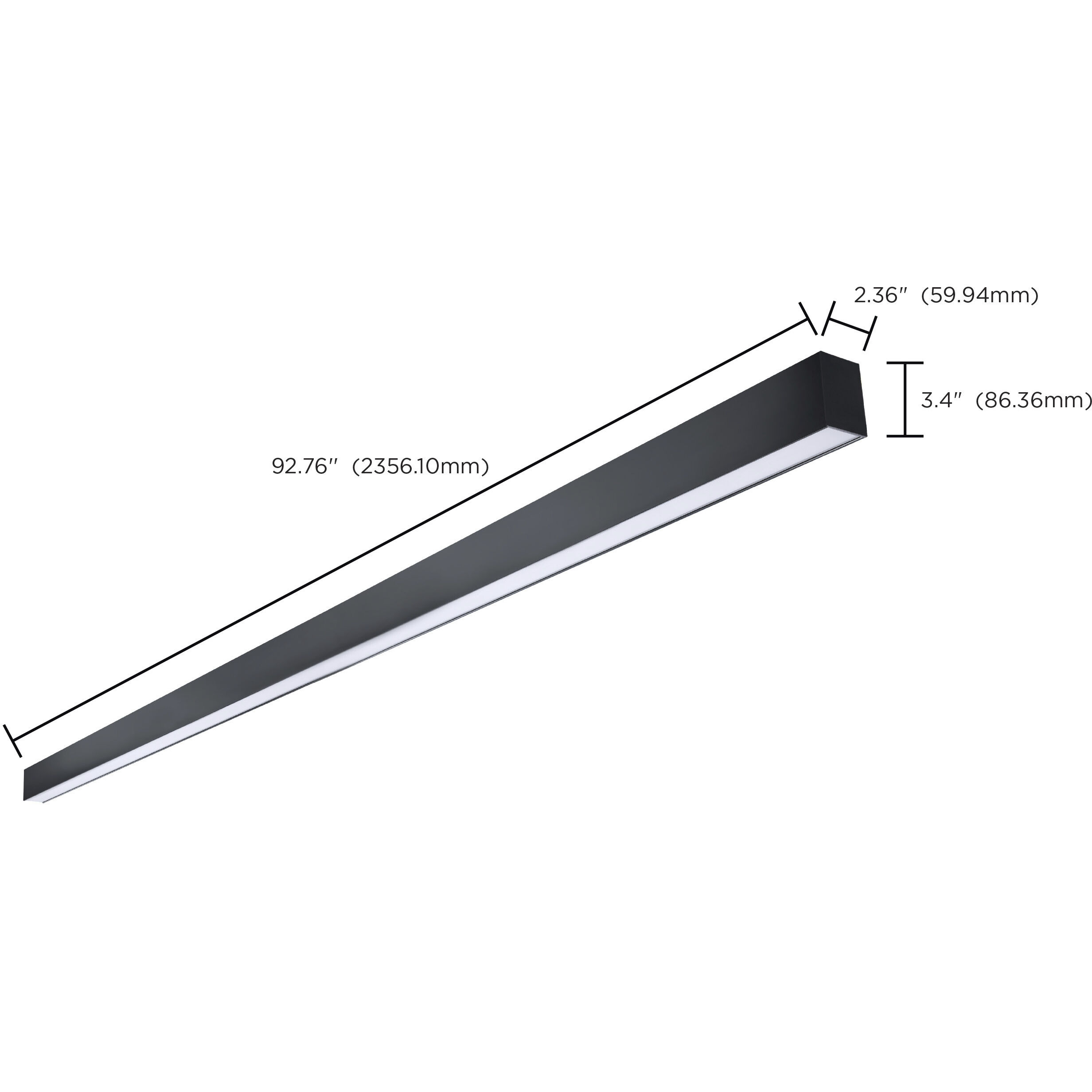 Momentum LED 2.36 inch Black Linear Strip Ceiling Light