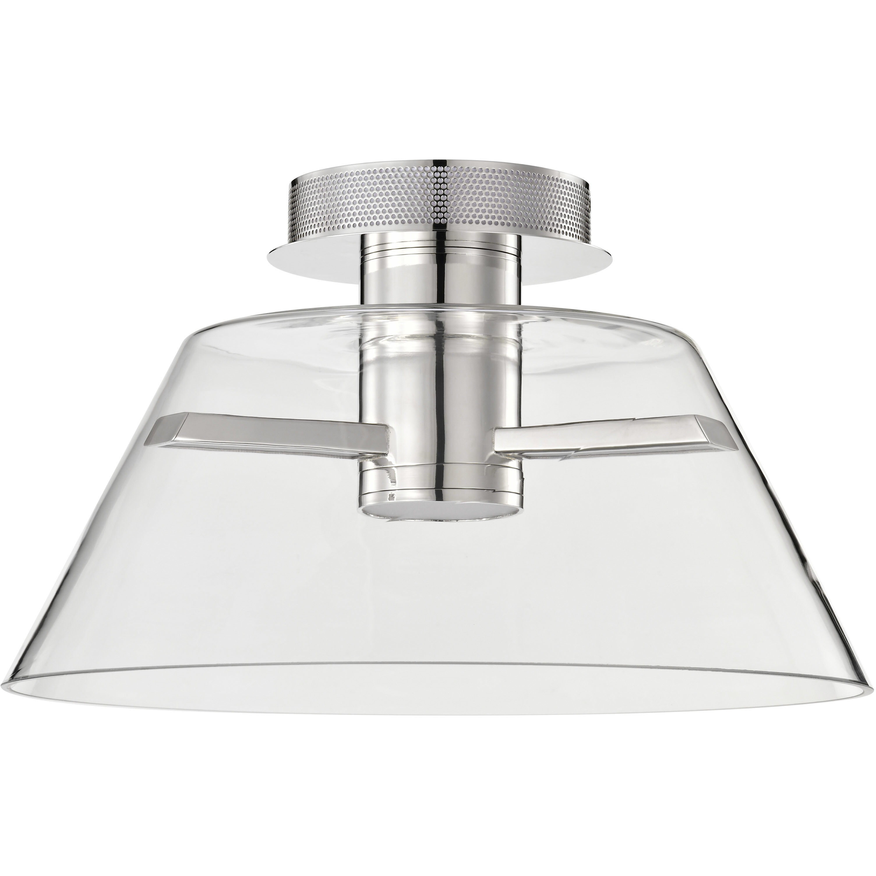 Edmond LED 17 inch Polished Nickel Semi Flush Mount Ceiling Light