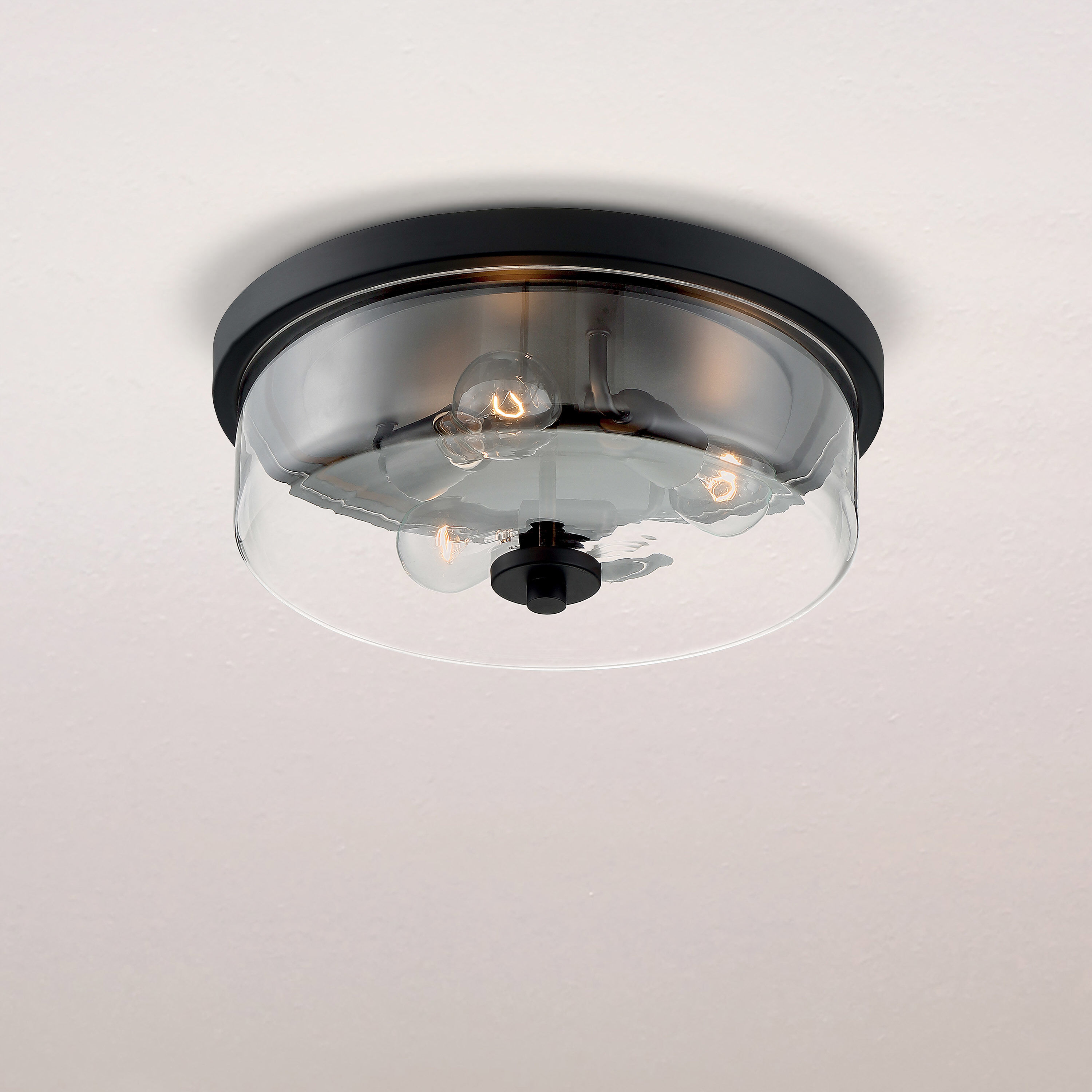 Sommerset 3 Light 15 inch Matte Black Flush Mount Fixture Ceiling Light