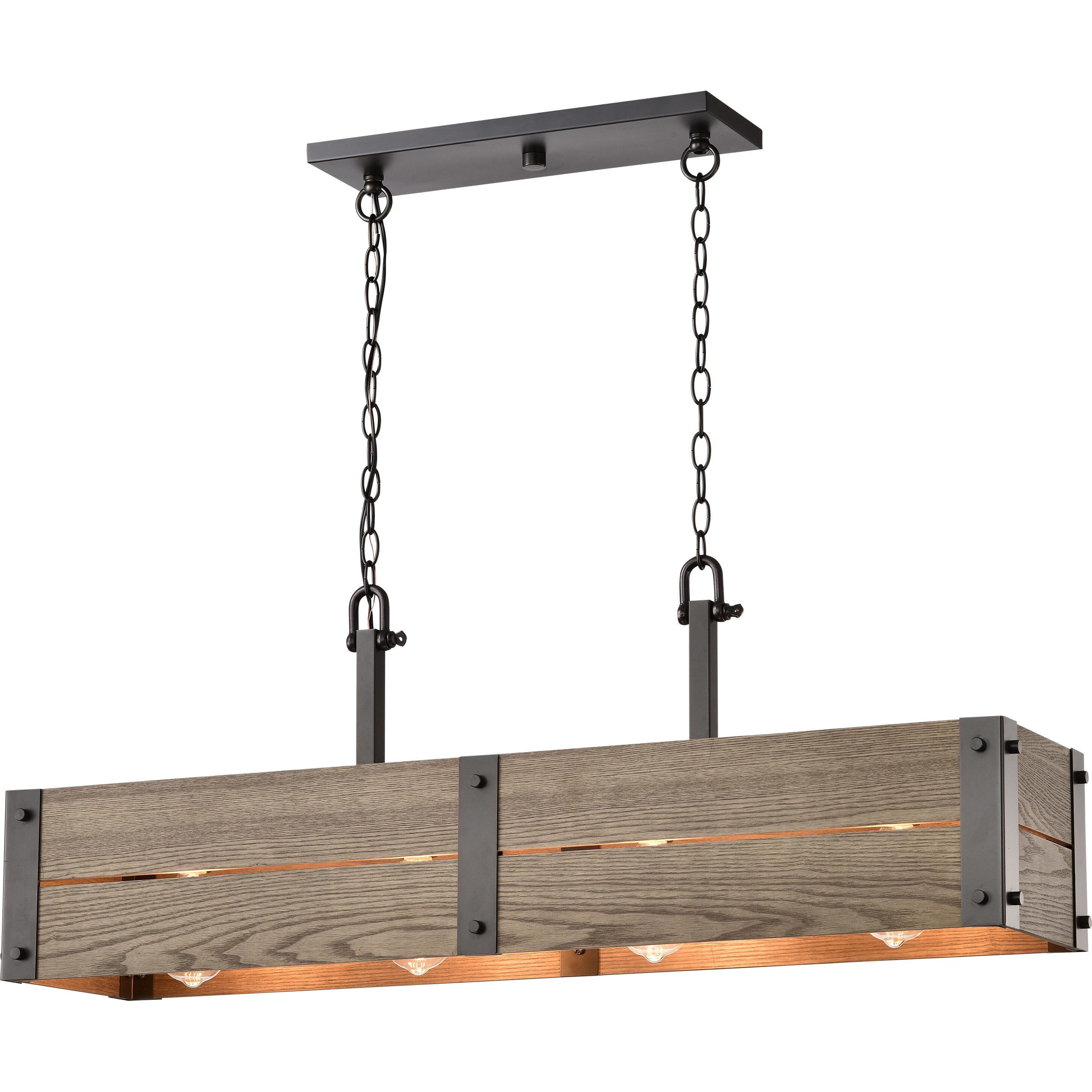 Winchester 4 Light 40.75 inch Bronze Trestle Ceiling Light