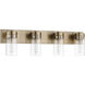 Intersection 4 Light 30 inch Burnished Brass Bathroom Vanity Lights Wall Light