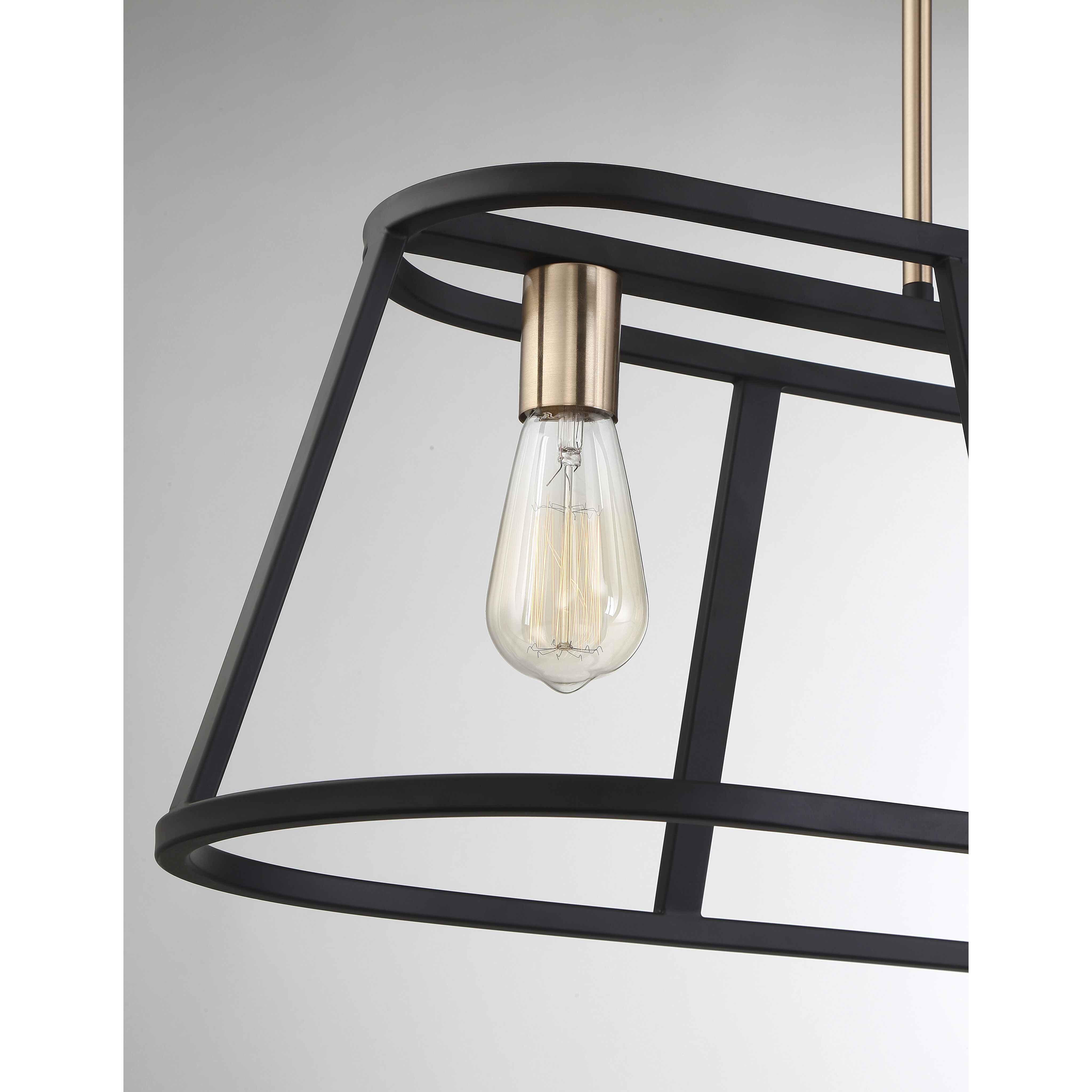 Chassis 4 Light 40 inch Copper Brushed Brass and Matte Black Island Pendant Ceiling Light