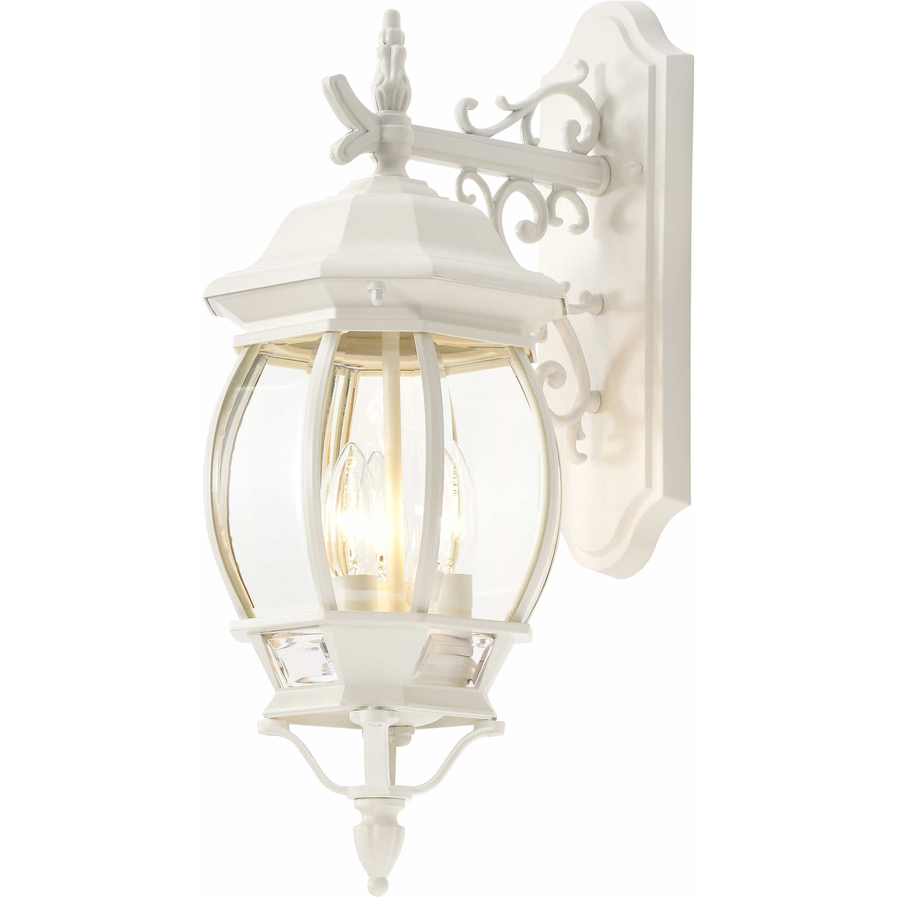 Central Park 3 Light 23 inch White Outdoor Wall Lantern