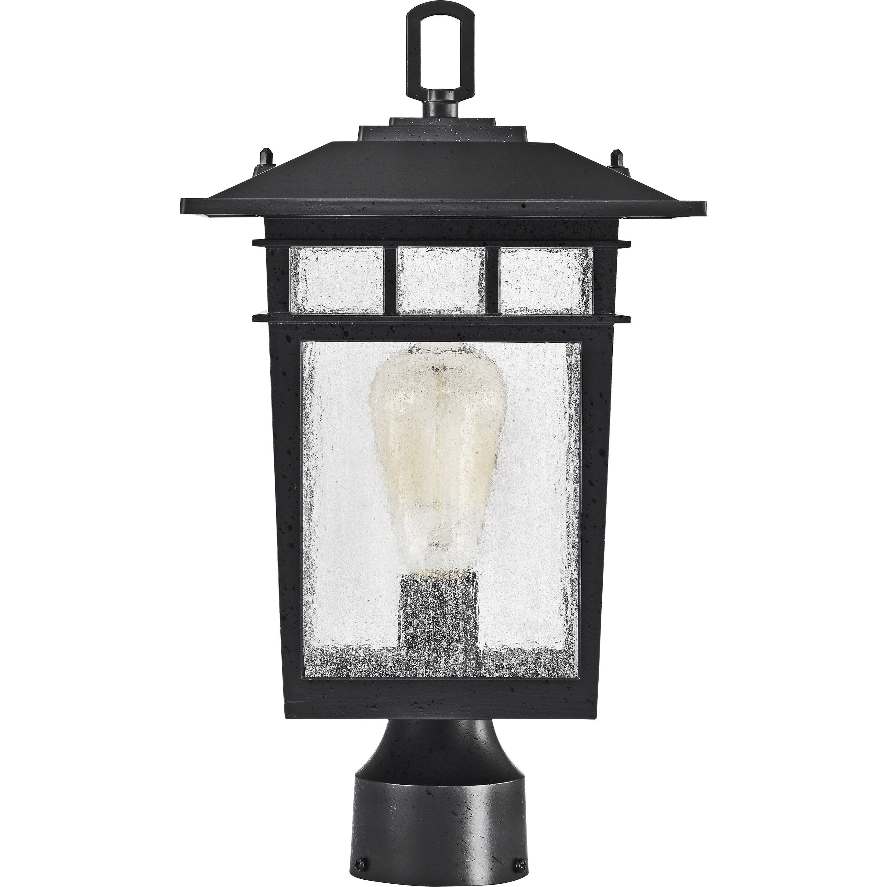 Cove Neck 16 inch Textured Black Post Lantern, Large
