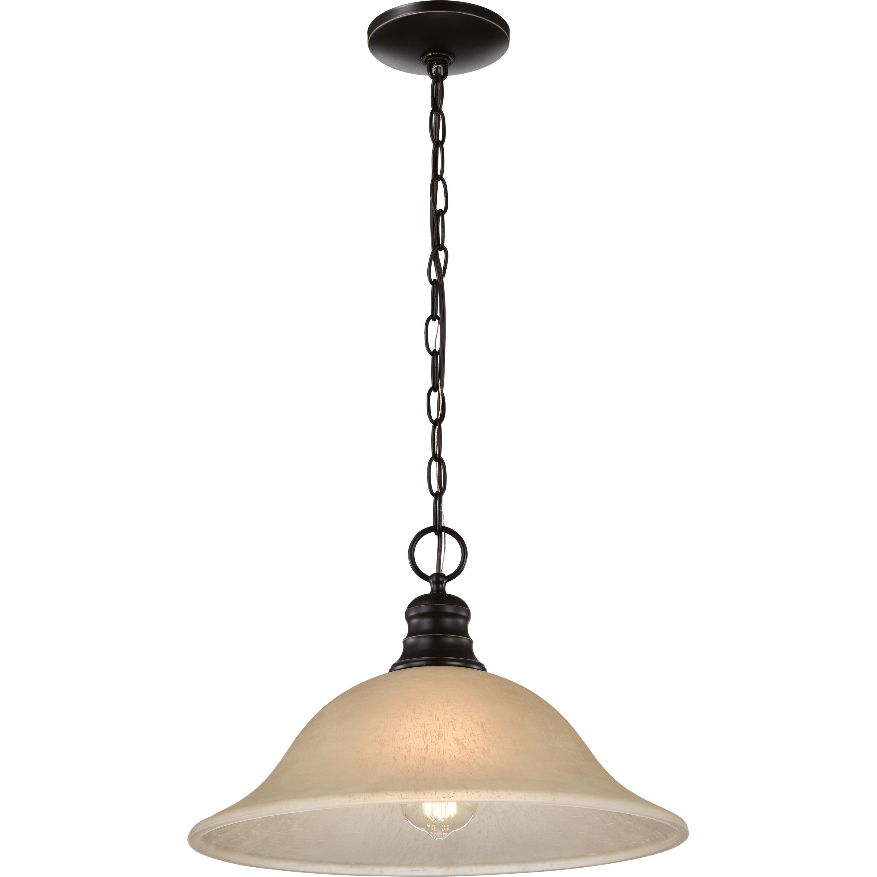 Empire 1 Light 16 inch Mahogany Bronze Dome Pendant Ceiling Light