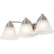 Empire 3 Light 21 inch Brushed Nickel Vanity Light Wall Light