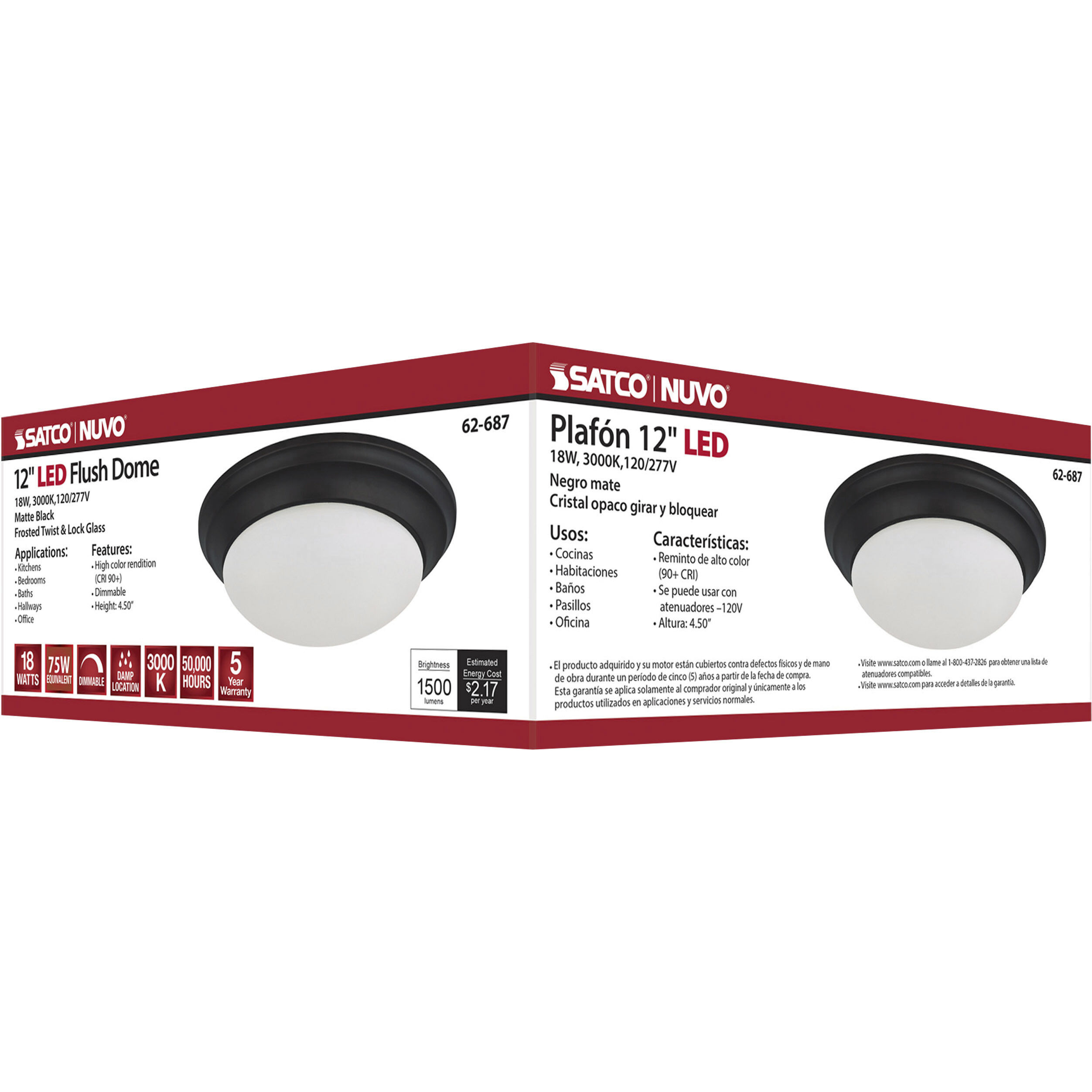 Brentwood LED 11.75 inch Matte Black Flush Mount Ceiling Light