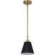 Dover 1 Light 7 inch Black/Vintage Brass Pendant Ceiling Light