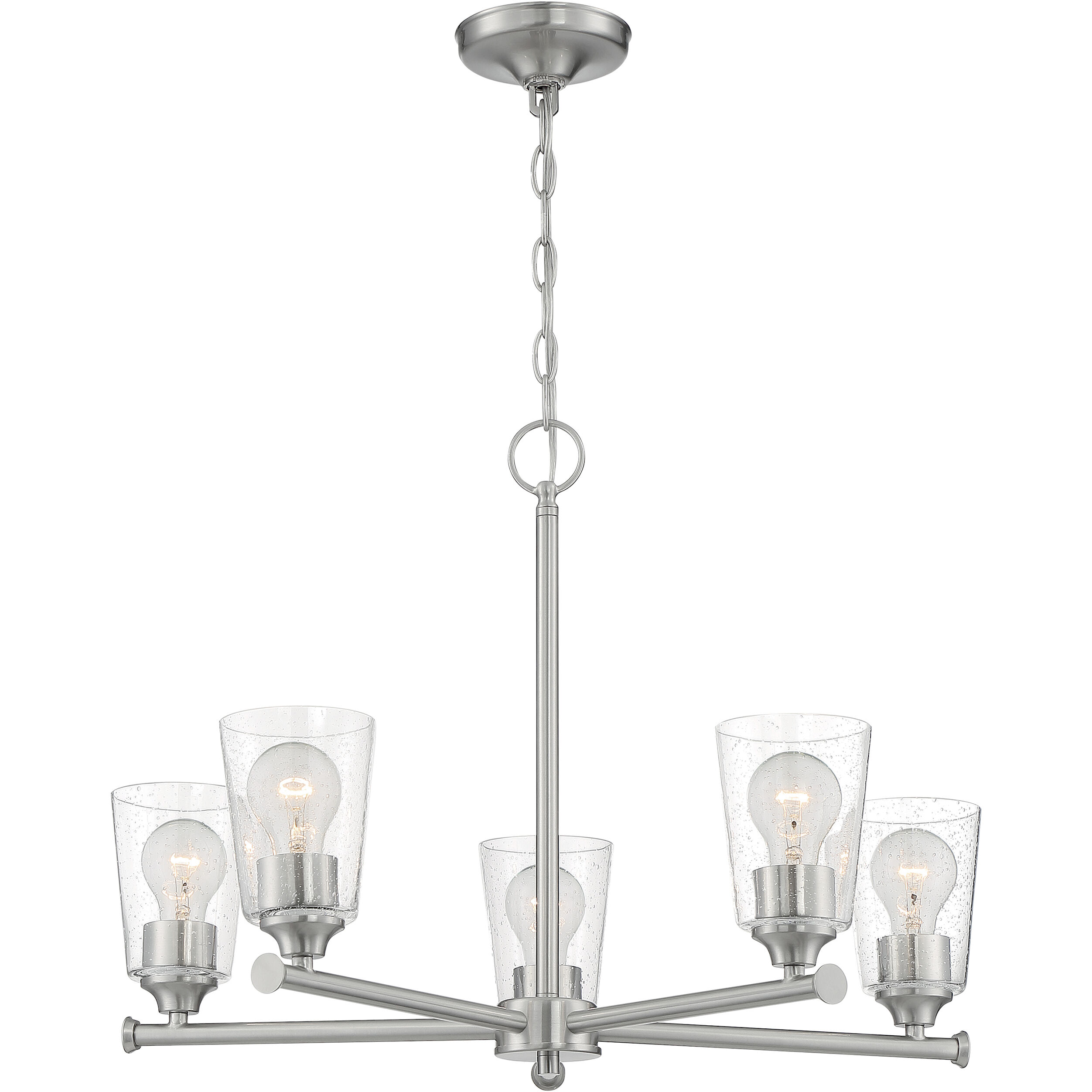 Bransel 5 Light 25 inch Brushed Nickel Chandelier Ceiling Light