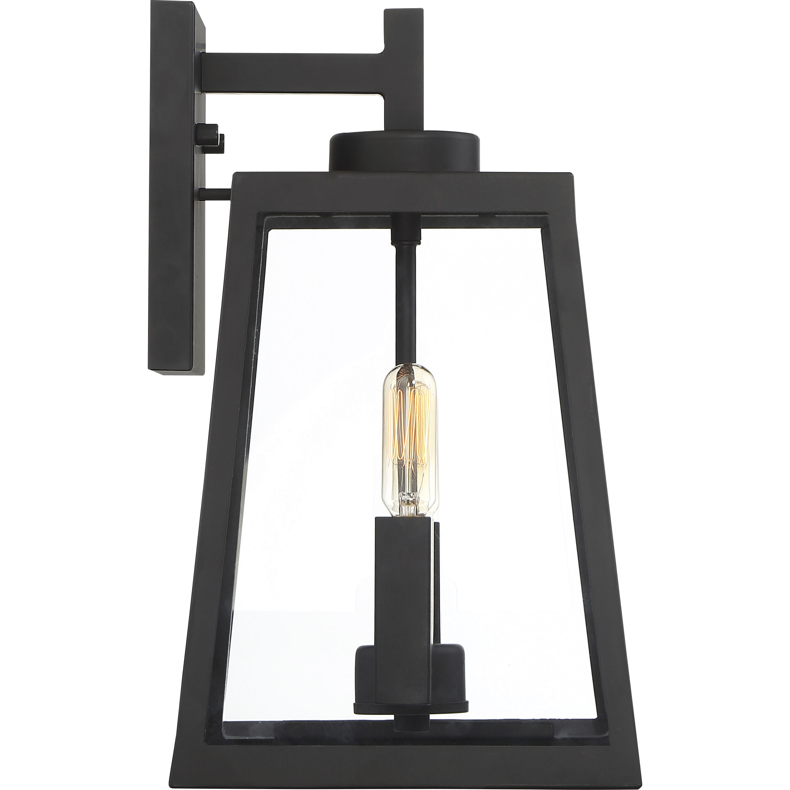 Halifax 2 Light 14 inch Matte Black and Glass Outdoor Wall Lantern, Medium