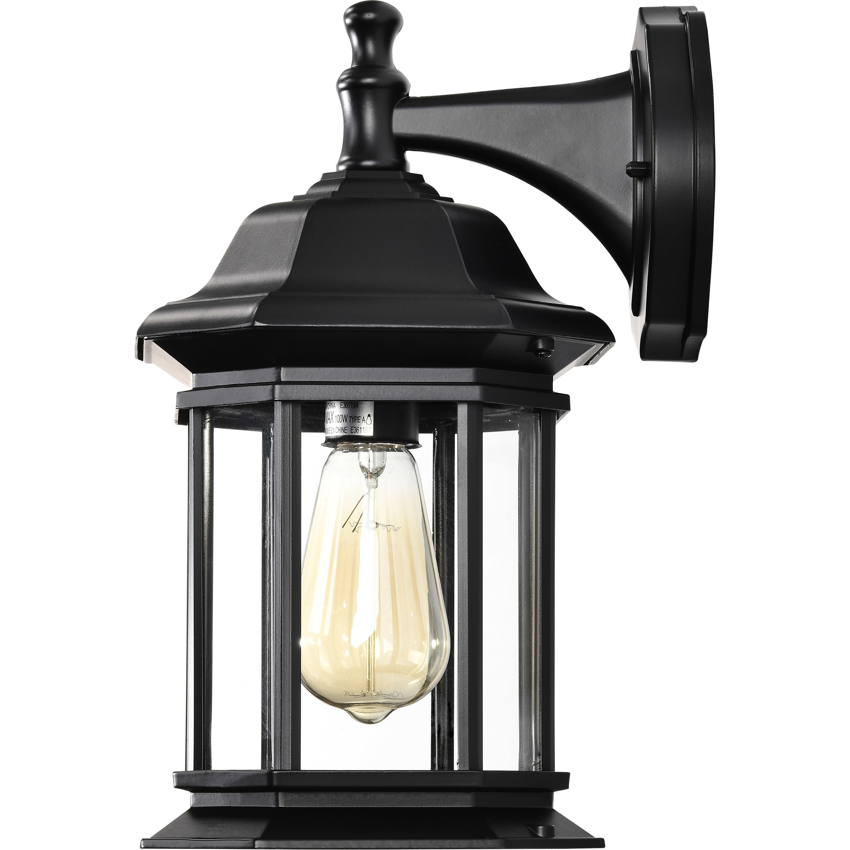 Hopkins 13 inch Matte Black Outdoor Wall Lantern, Large