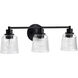 Grayson 24 inch Matte Black Vanity Wall Light