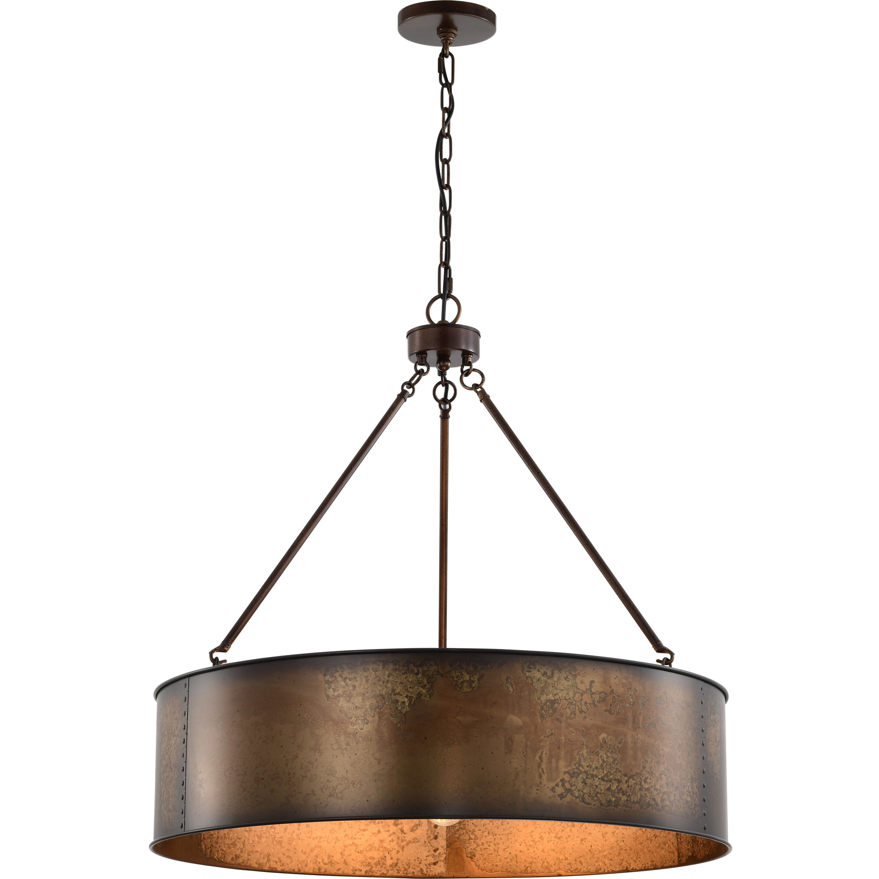Kettle 5 Light 30 inch Weathered Brass Pendant Ceiling Light