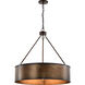 Kettle 5 Light 30 inch Weathered Brass Pendant Ceiling Light