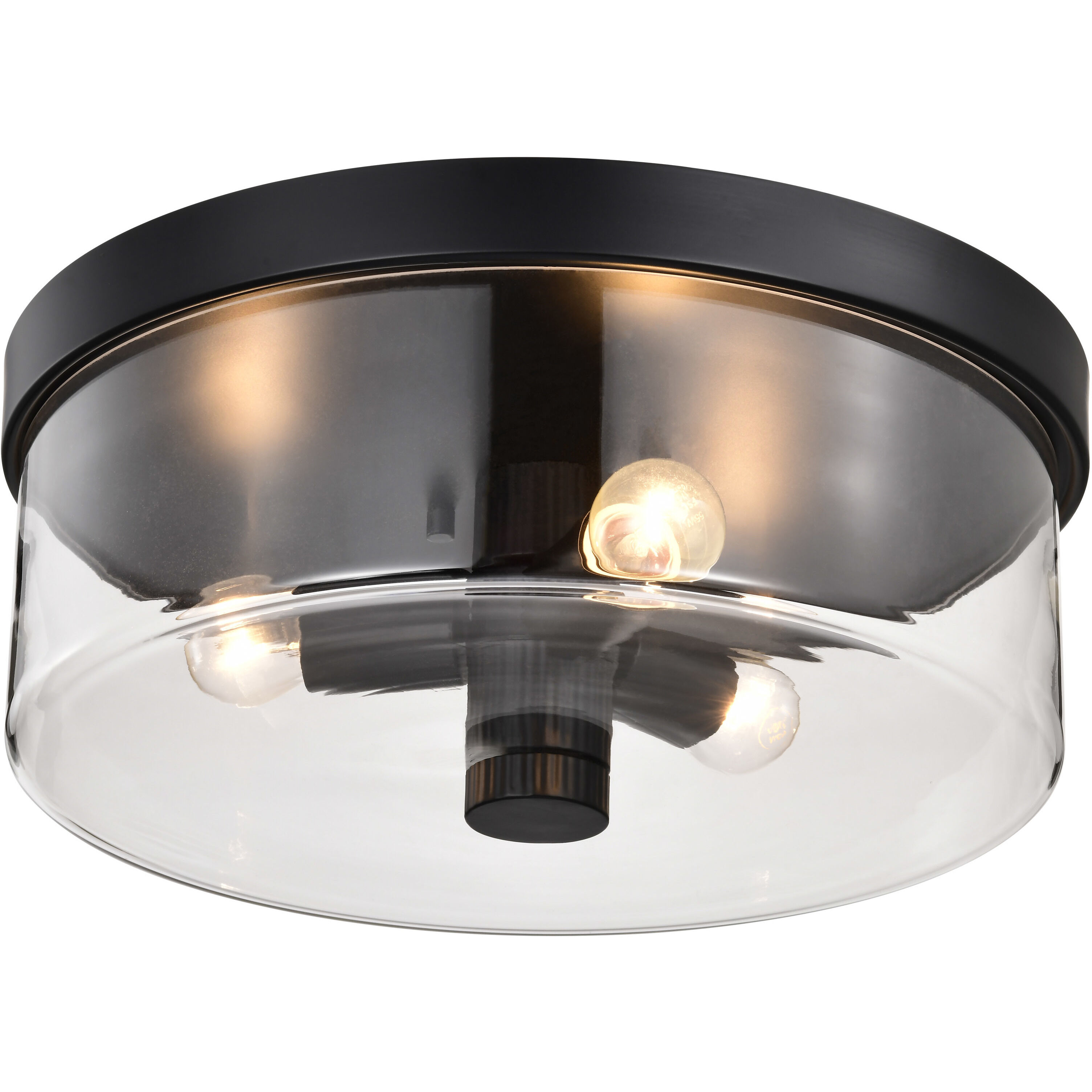 Clarksville 15 inch Matte Black Flush Mount Ceiling Light