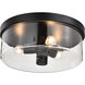 Clarksville 15 inch Matte Black Flush Mount Ceiling Light