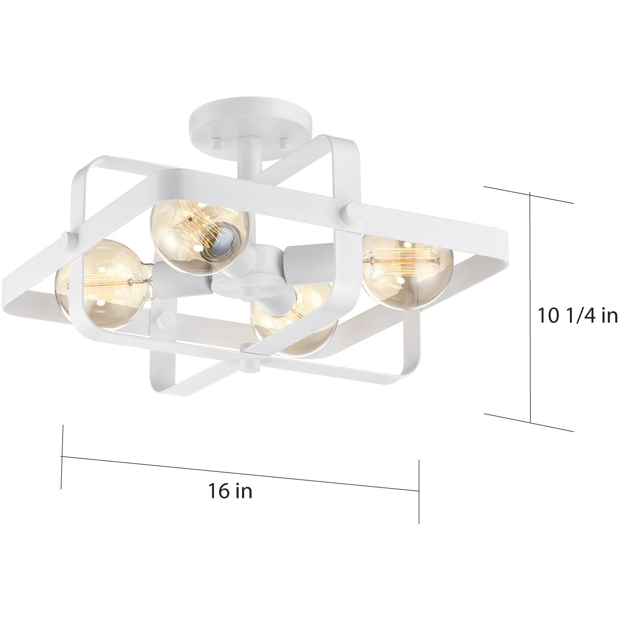 Prana 4 Light 16 inch White Flush Mount Ceiling Light
