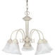 Ballerina 5 Light 24 inch Textured White Chandelier Ceiling Light