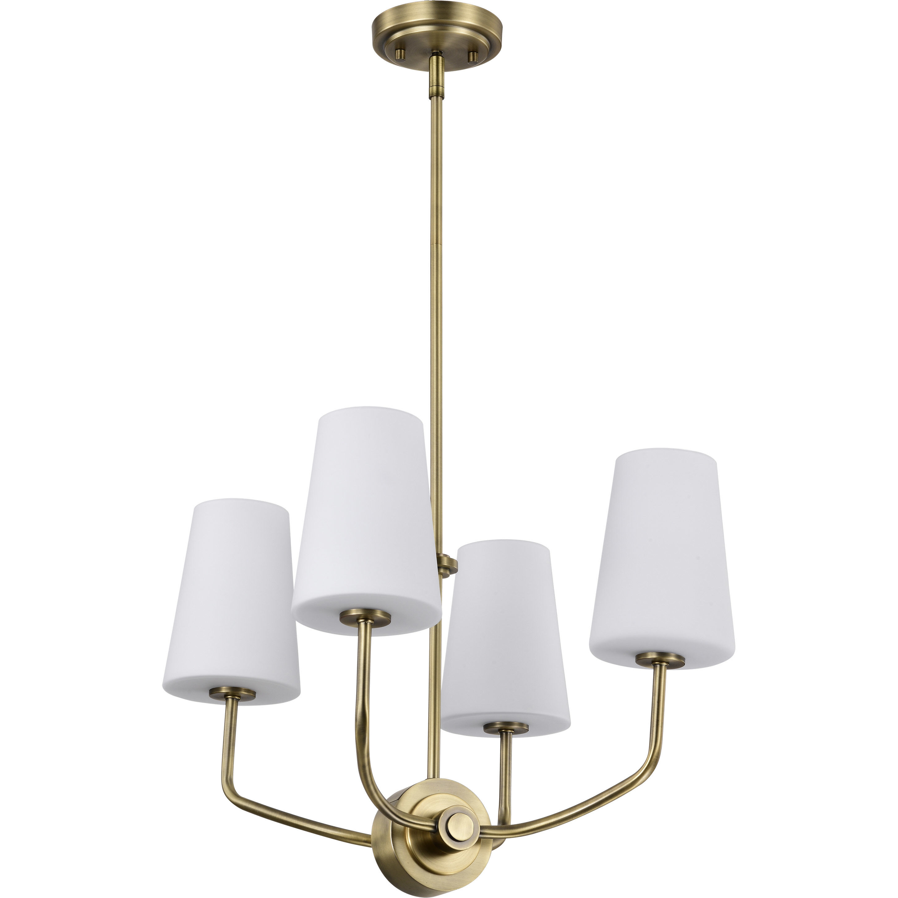 Cordello 4 Light 16 inch Vintage Brass Chandelier Ceiling Light