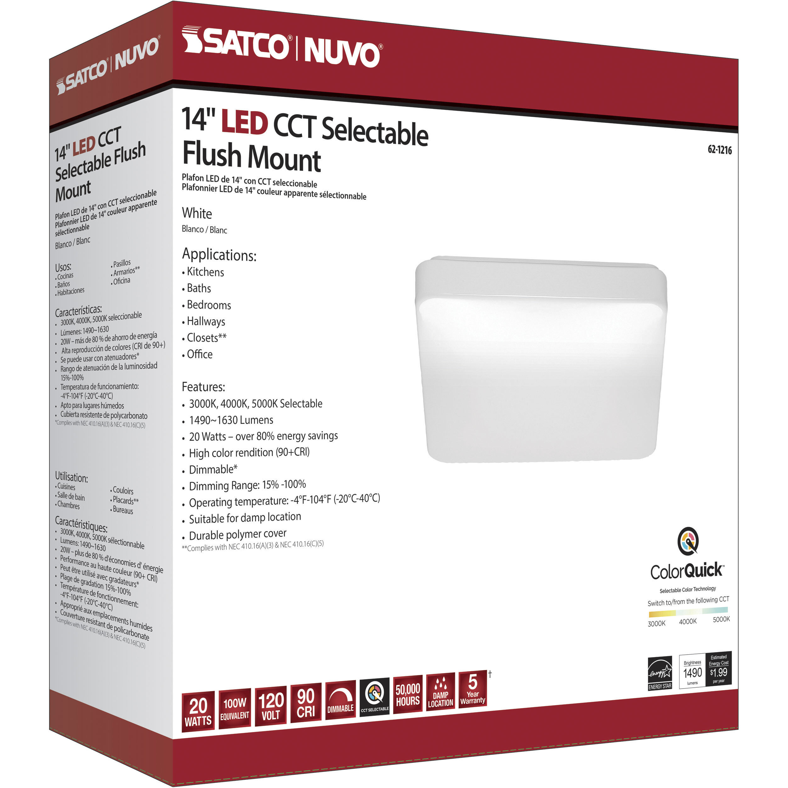 Cloud LED 14 inch White Flush Mount Ceiling Light