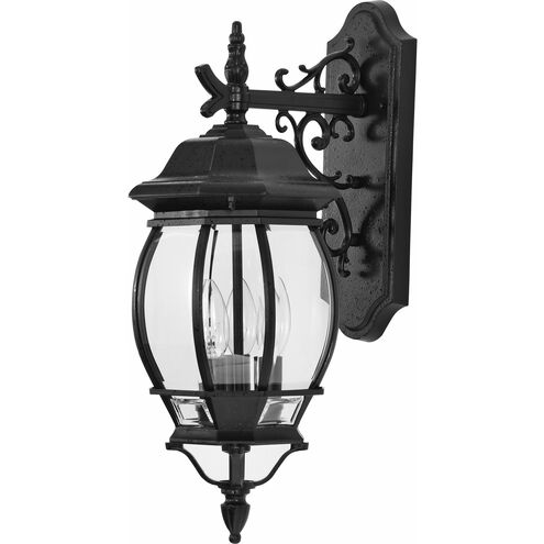 Central Park 3 Light 23 inch Textured Black Outdoor Wall Lantern