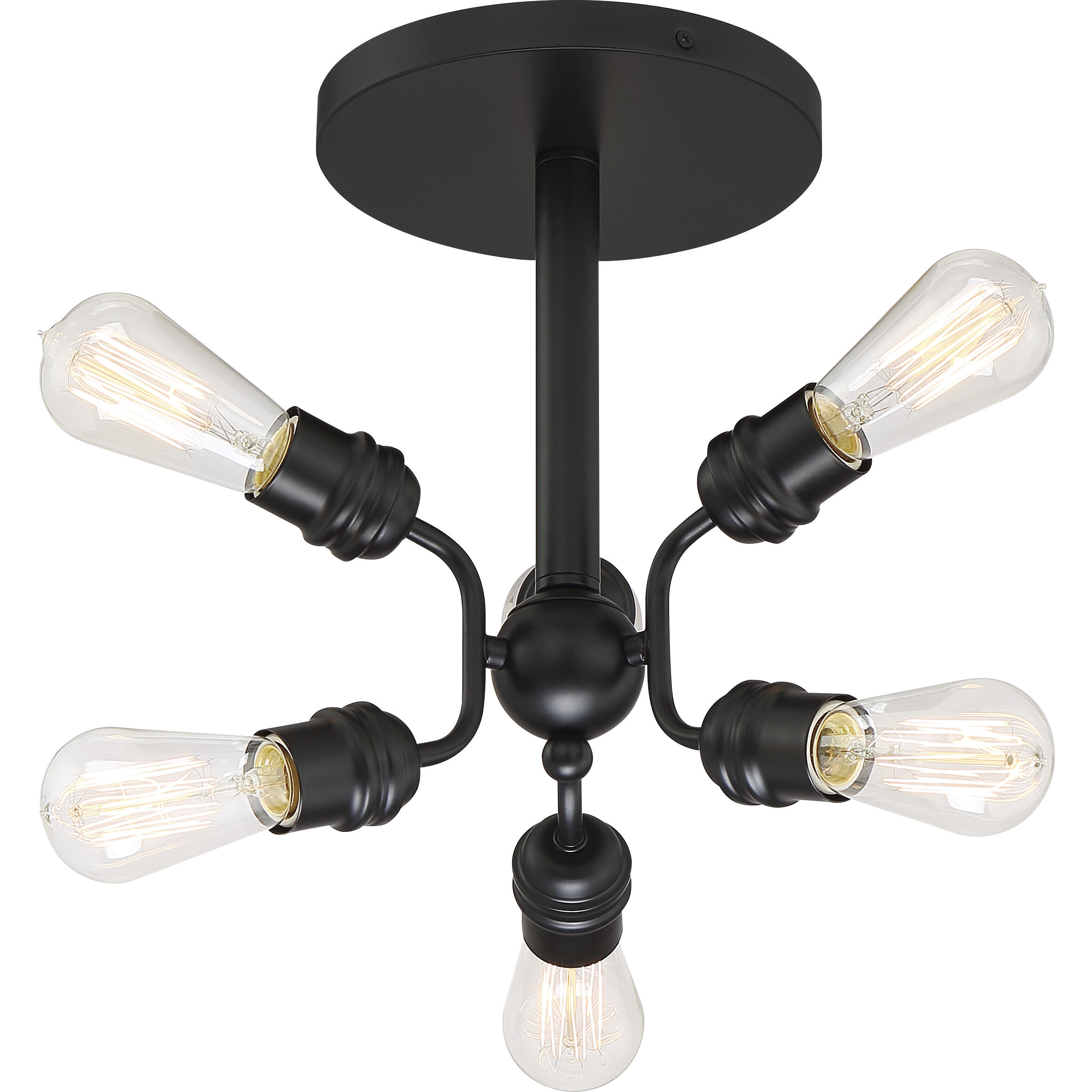 Faraday 6 Light 16.5 inch Black Semi Flush Mount Ceiling Light