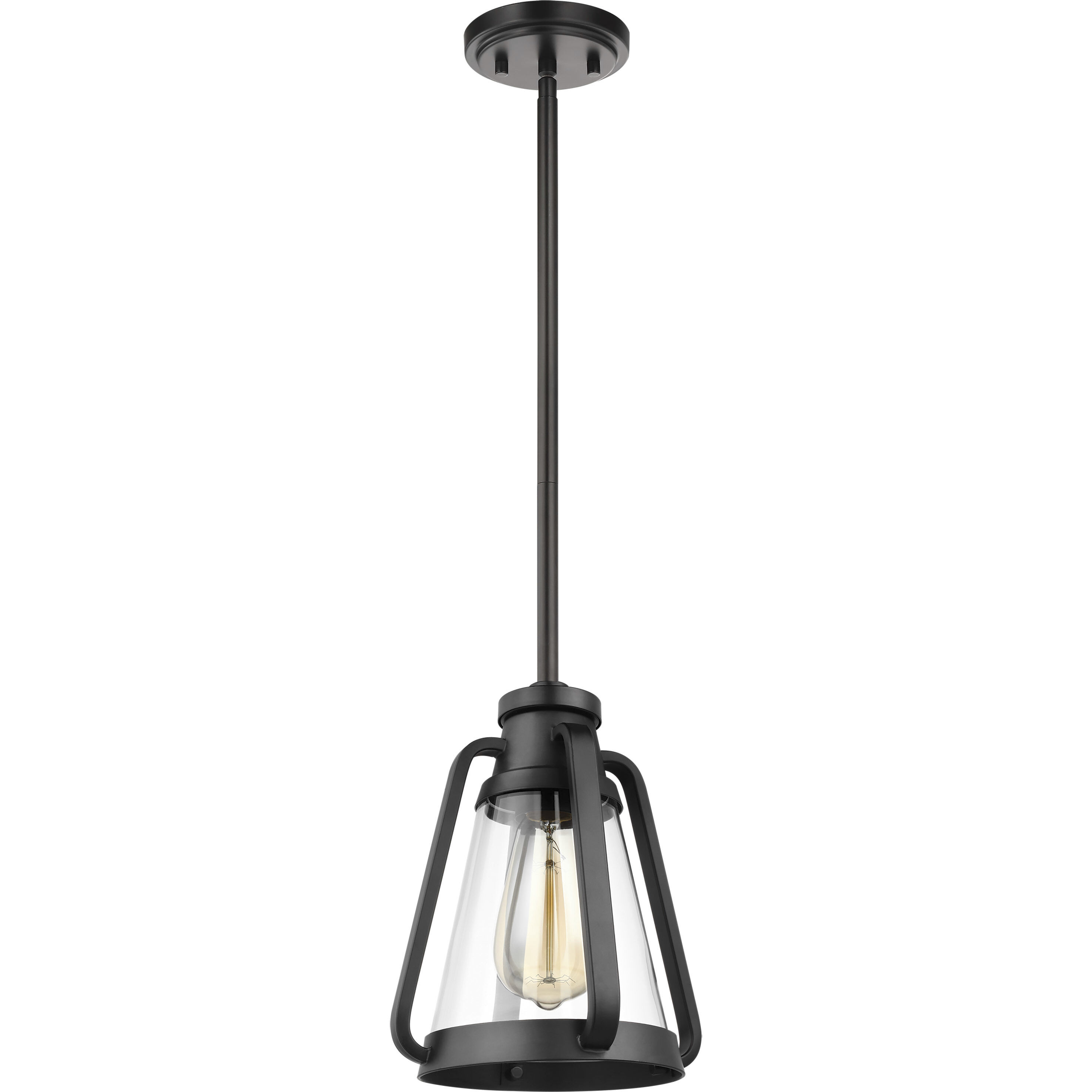 Everett 1 Light 7.13 inch Matte Black Mini-Pendant Ceiling Light