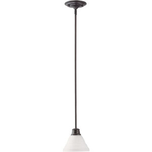 Empire 1 Light 7 inch Mahogany Bronze and Frosted Mini Pendant Ceiling Light