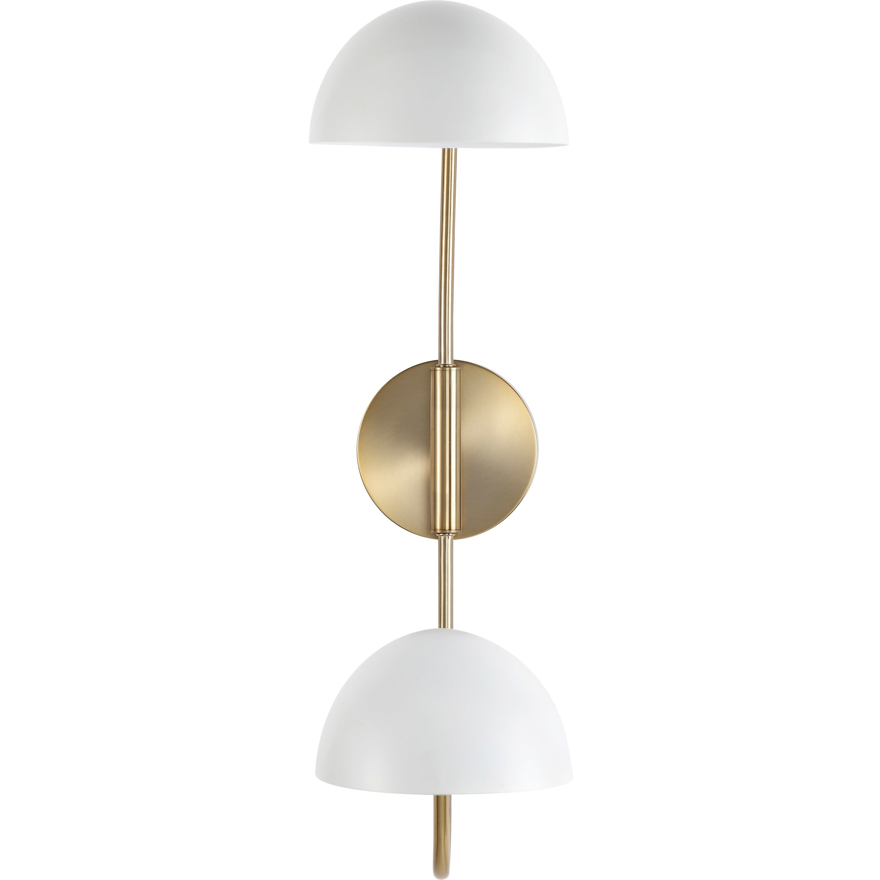 Trilby 1 Light 37 inch Matte White/Burnished Brass Bathroom Vanity Lights Wall Light
