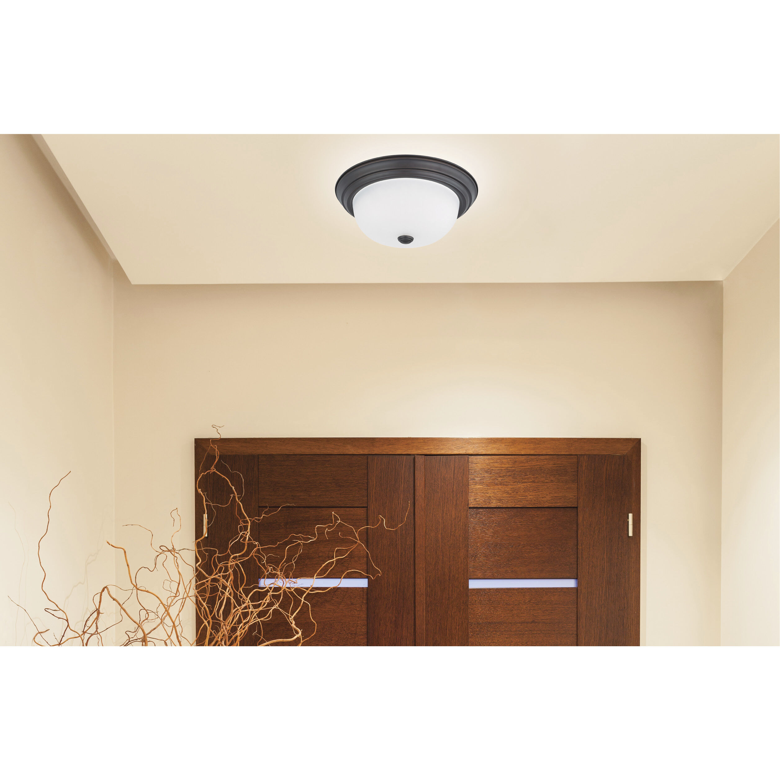 Brentwood LED 13 inch Mahogany Bronze Flush Mount Ceiling Light