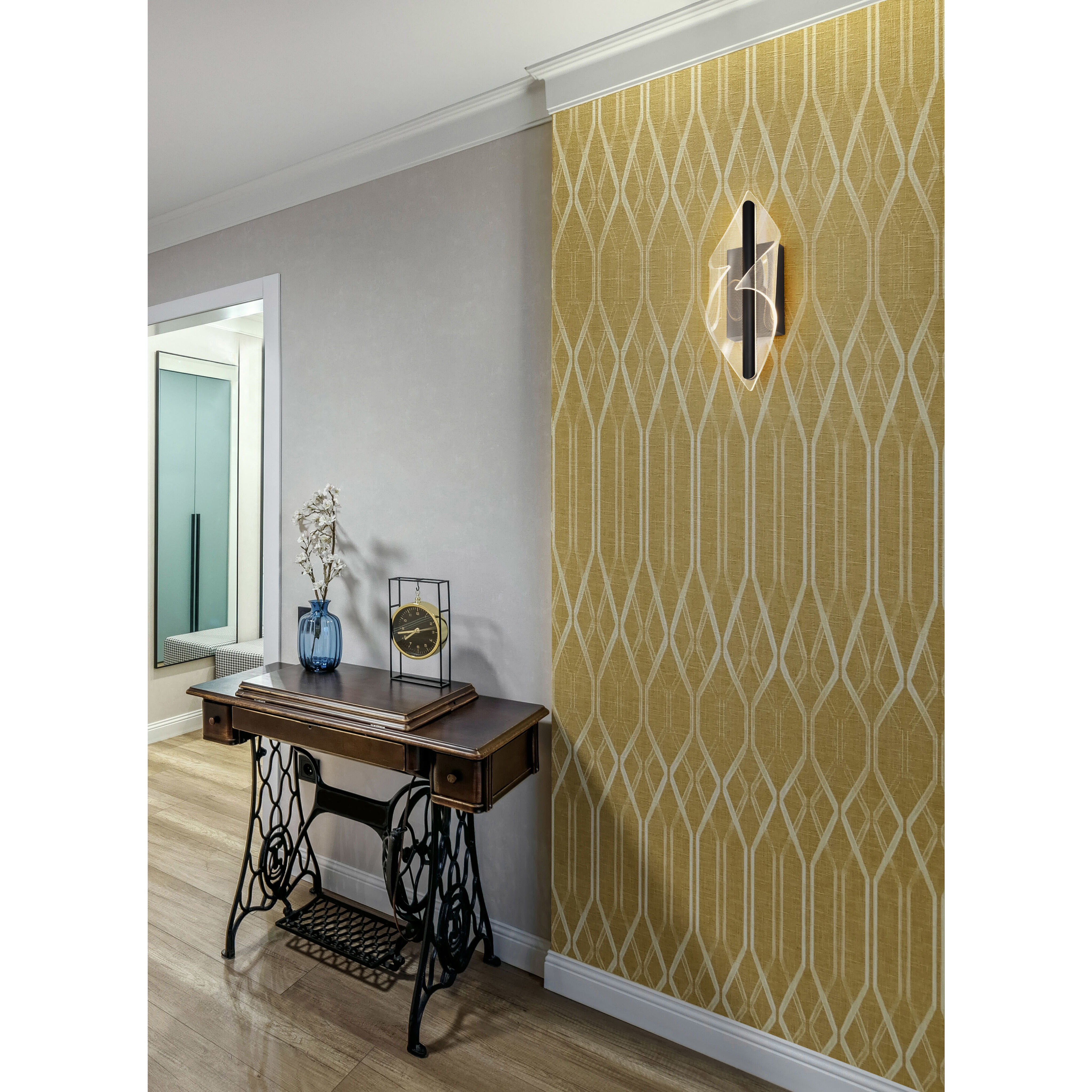 Geneva LED 6.25 inch Matte Black Vanity Light Wall Light