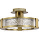 Darrow LED 13.75 inch Vintage Brass Semi Flush Mount Ceiling Light