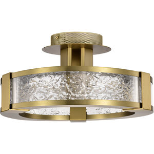 Darrow LED 13.75 inch Vintage Brass Semi Flush Mount Ceiling Light