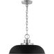 Colony 1 Light 15 inch Matte Black/Polished Nickel Pendant Ceiling Light