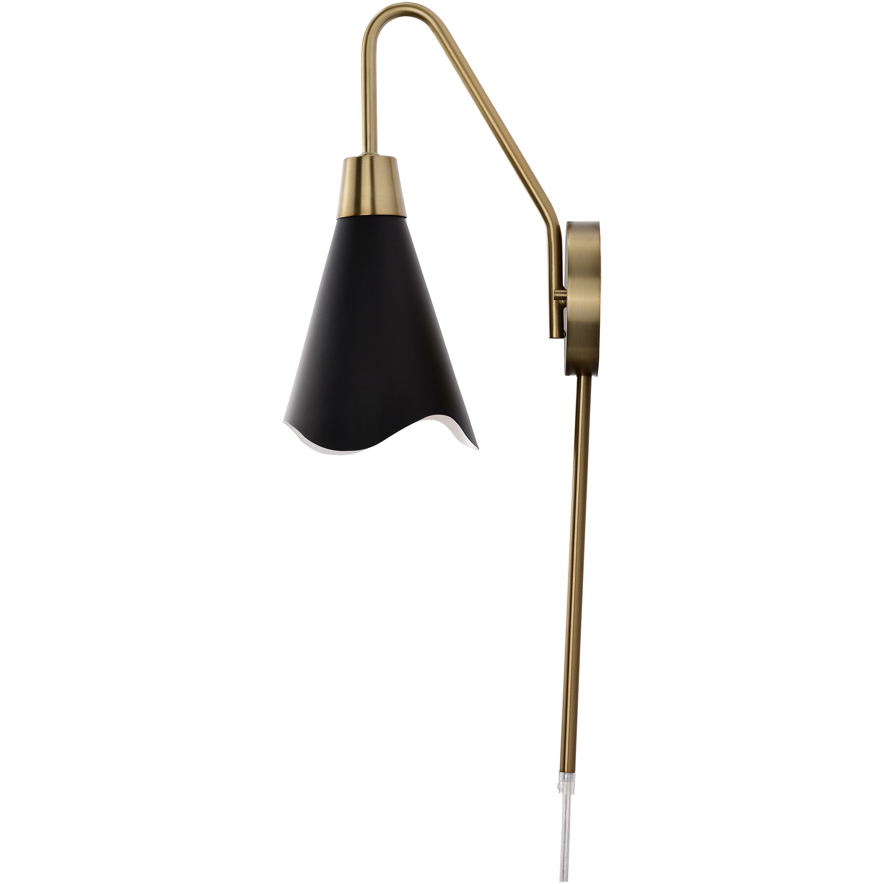 Tango 1 Light 6 inch Matte Black/Burnished Brass Bathroom Vanity Lights Wall Light