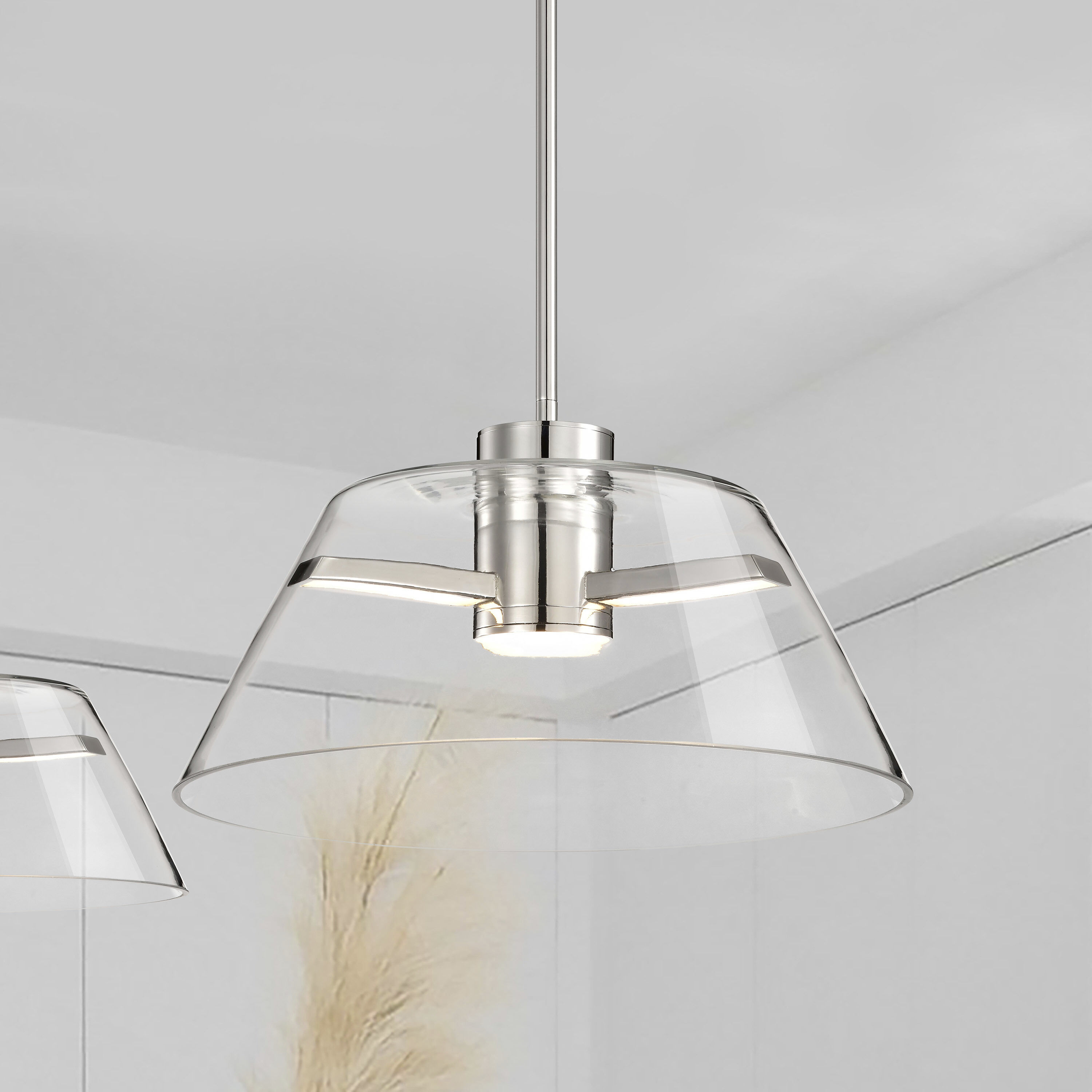 Edmond LED 17 inch Polished Nickel Pendant Ceiling Light