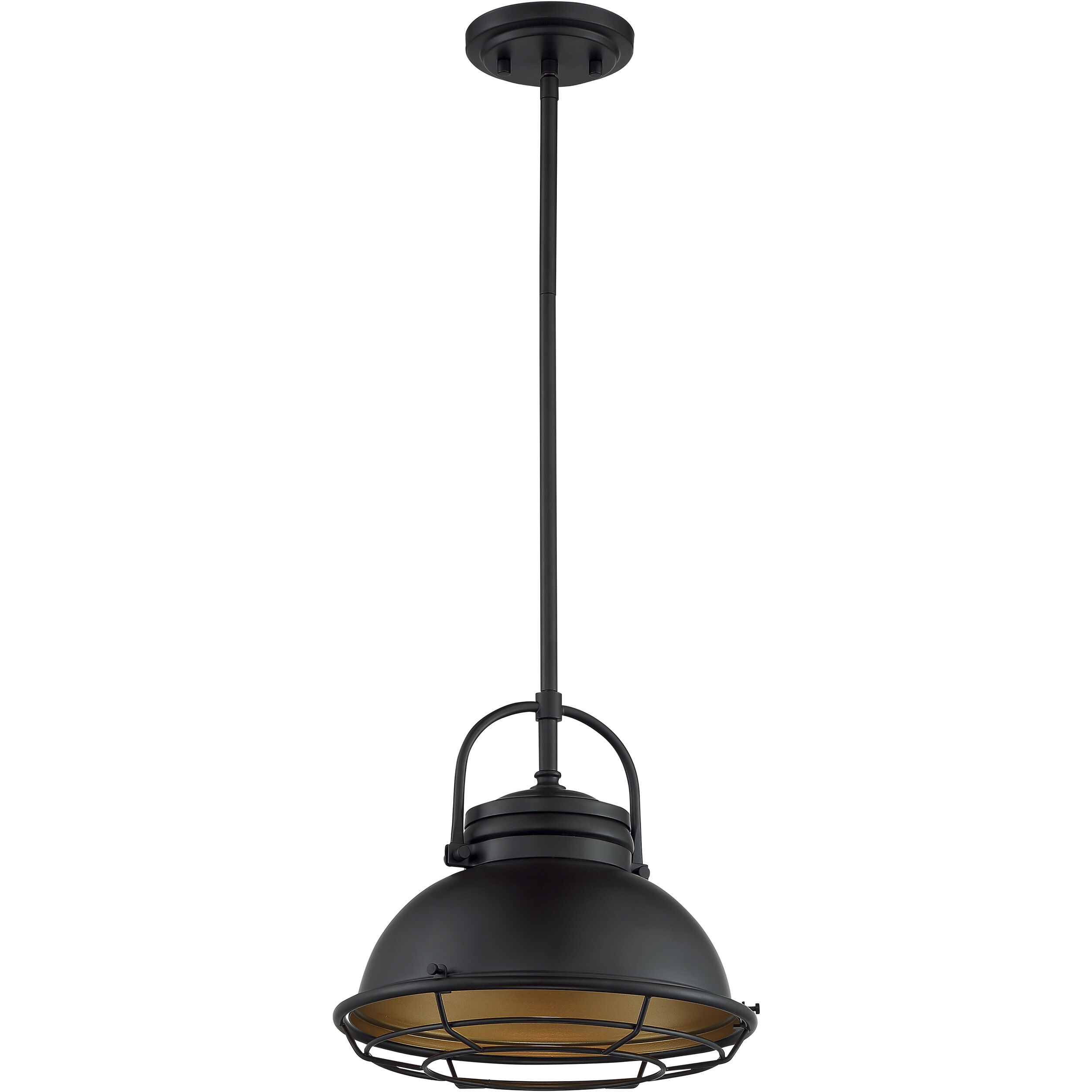 Upton 1 Light 12 inch Dark Bronze and Gold Pendant Ceiling Light