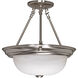 Brentwood 2 Light 13 inch Brushed Nickel Semi-Flush Ceiling Light