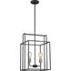 Lake 2 Light 14 inch Iron Black and Brushed Nickel Accents Pendant Ceiling Light, Square