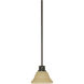 Empire 1 Light 7 inch Mahogany Bronze Mini Pendant Ceiling Light