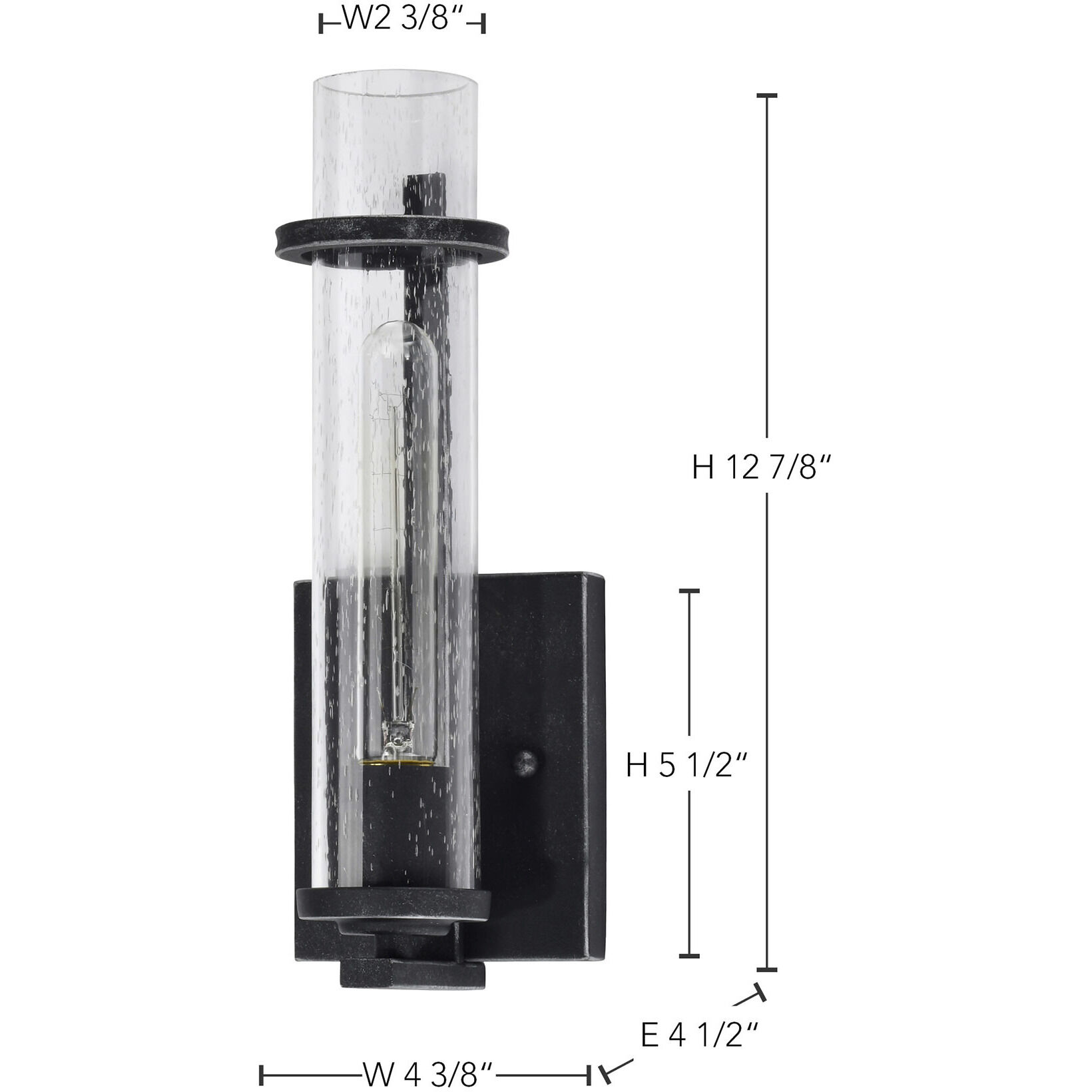 Donzi 1 Light 13 inch Iron Black Vanity Light Wall Light