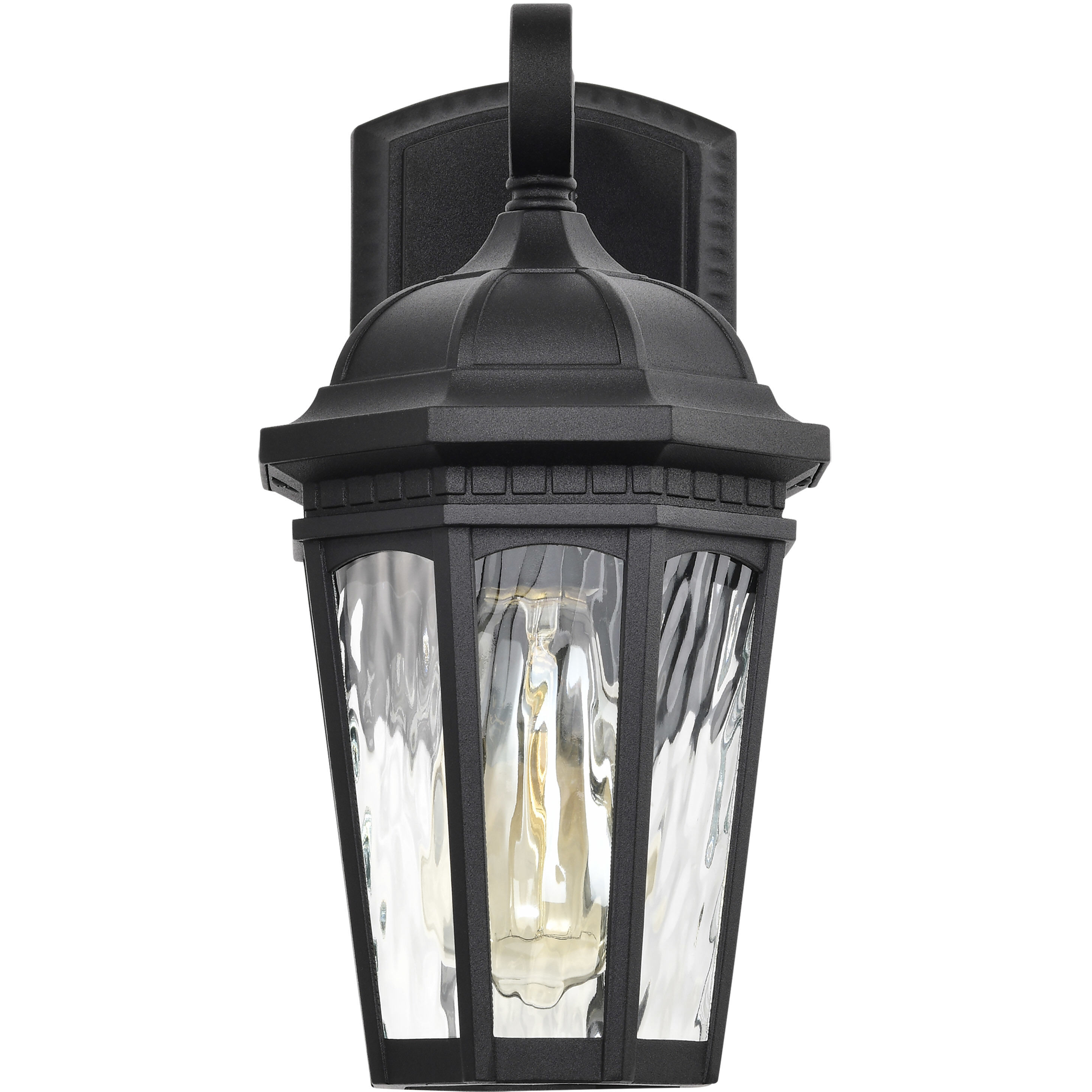 East River 12 inch Matte Black Outdoor Wall Lantern, Small