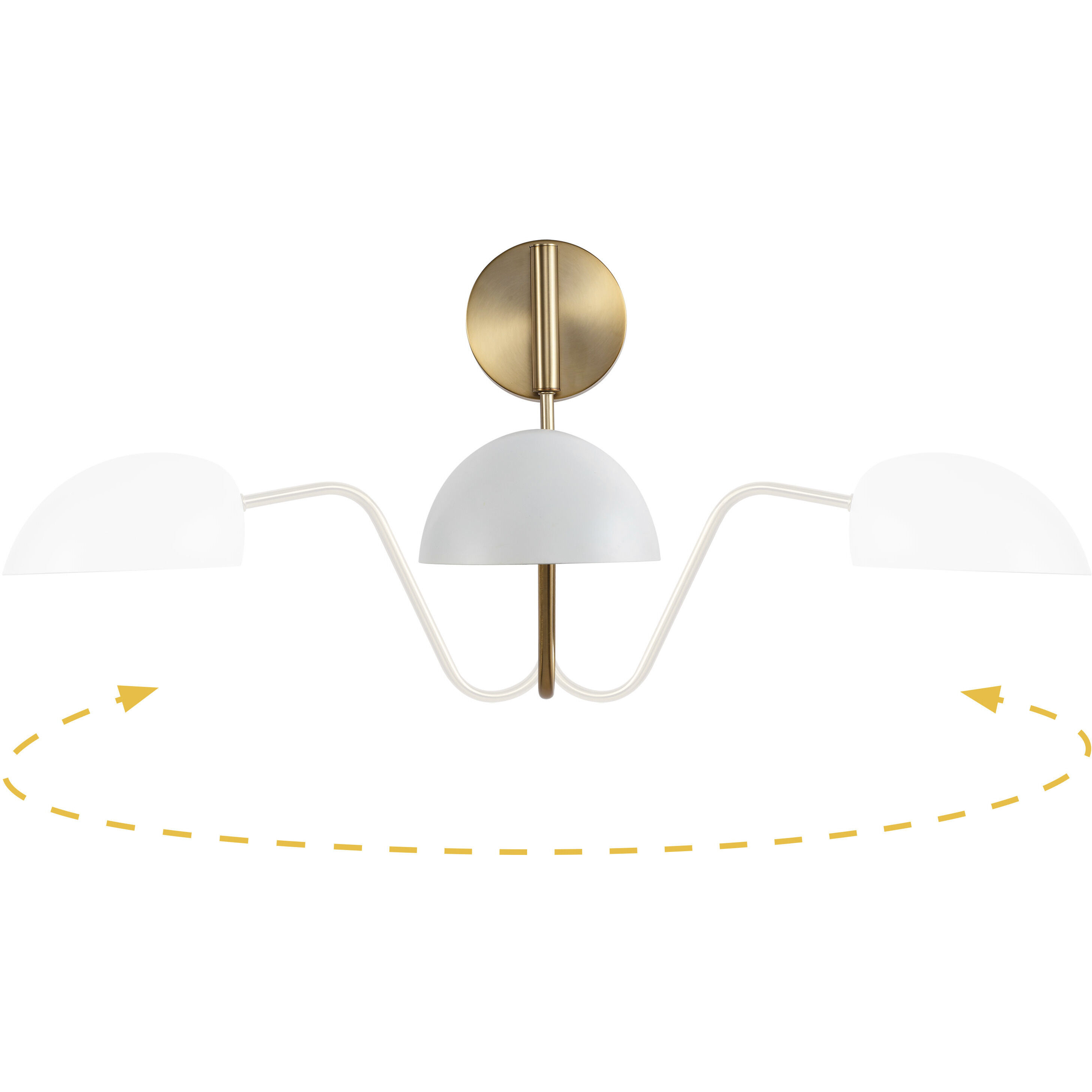 Trilby 1 Light 7 inch Matte White/Burnished Brass Bathroom Vanity Lights Wall Light