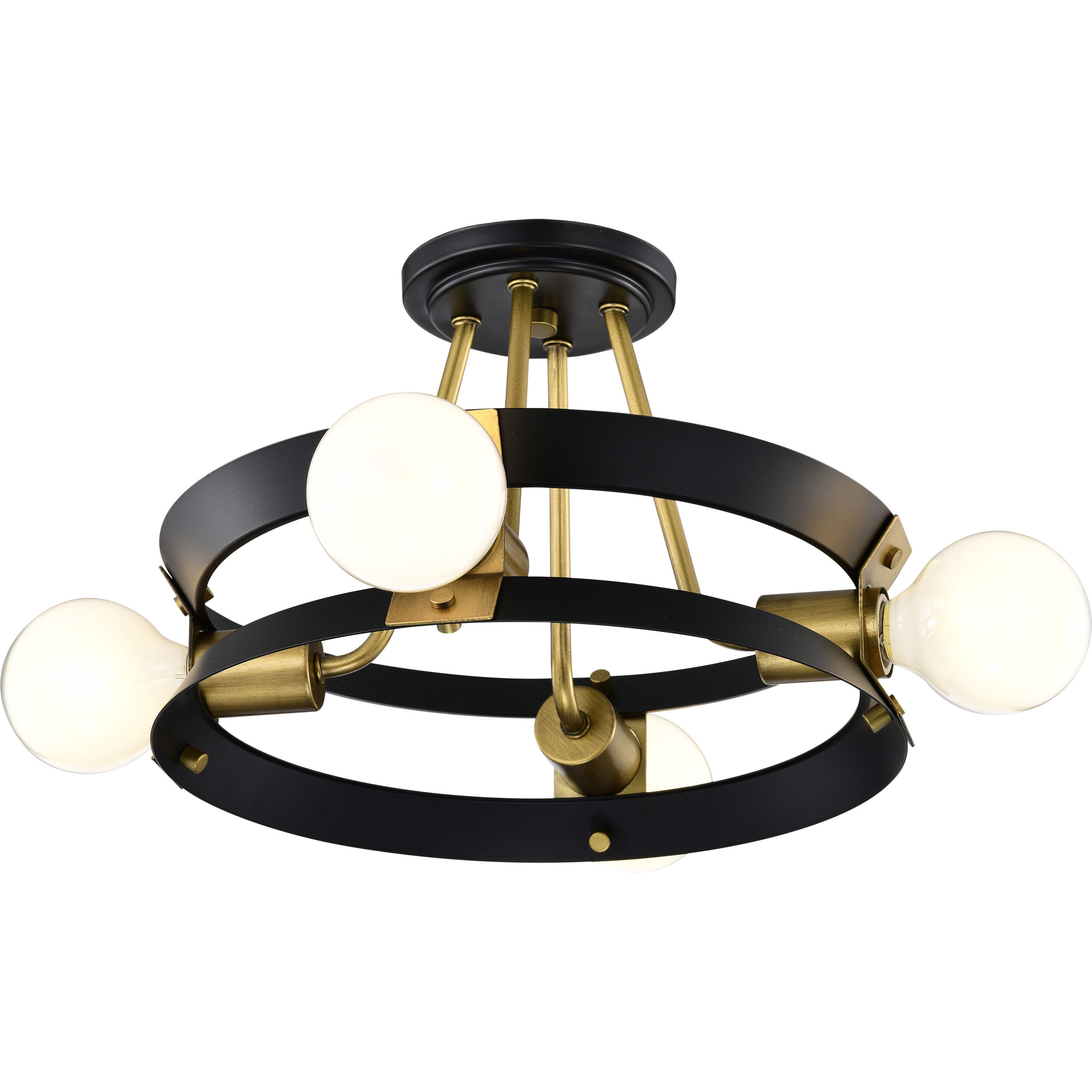 Marsden 4 Light 13.25 inch Matte Black Semi Flush Mount Ceiling Light