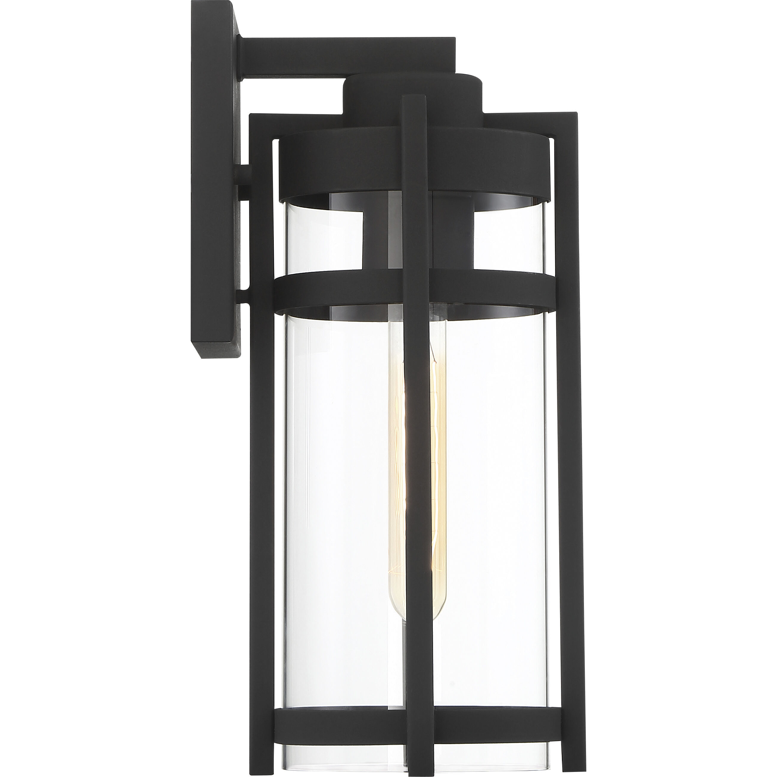 Tofino 1 Light 15 inch Textured Black and Clear Seeded Outdoor Wall Lantern, Medium