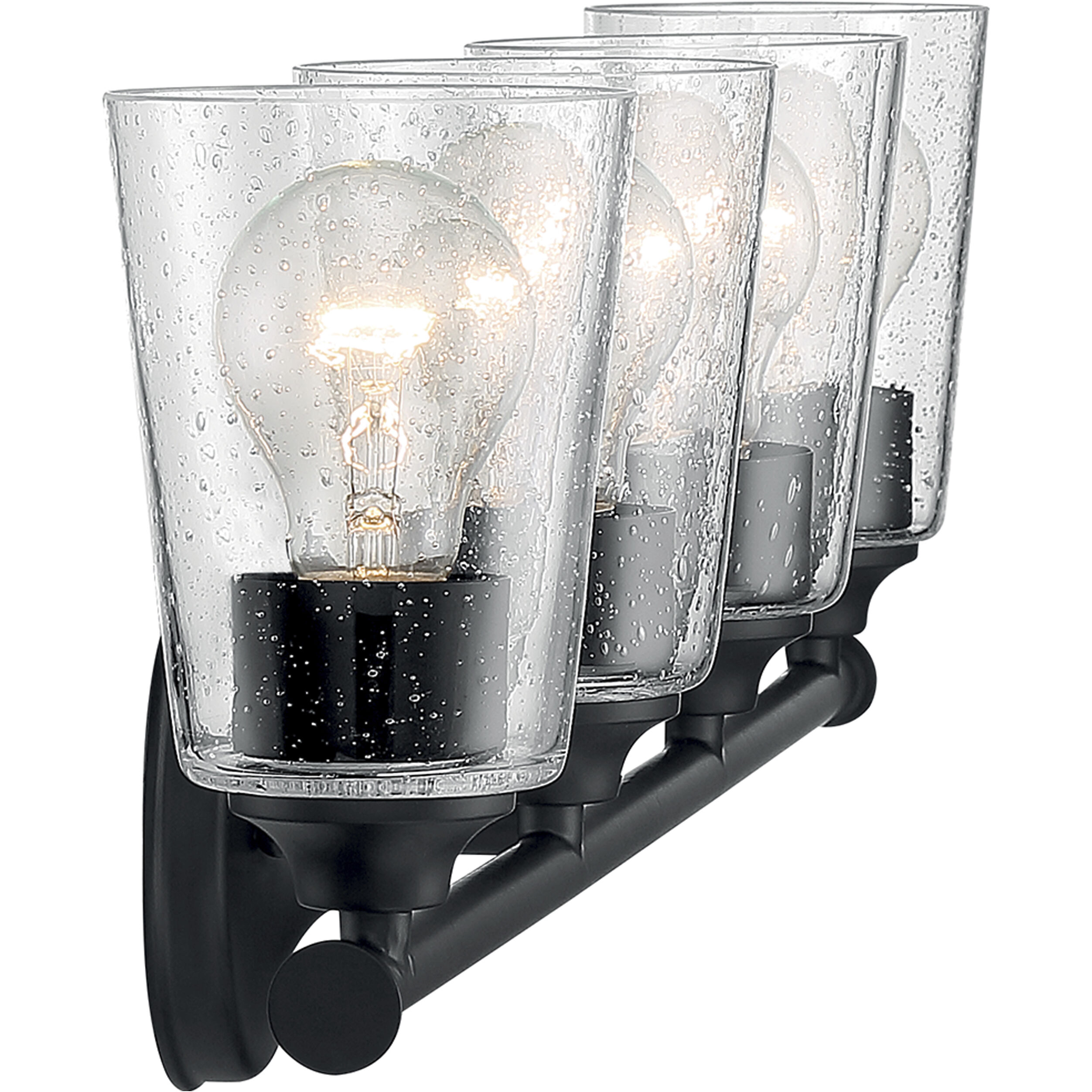Bransel 4 Light 28 inch Matte Black Vanity Light Wall Light