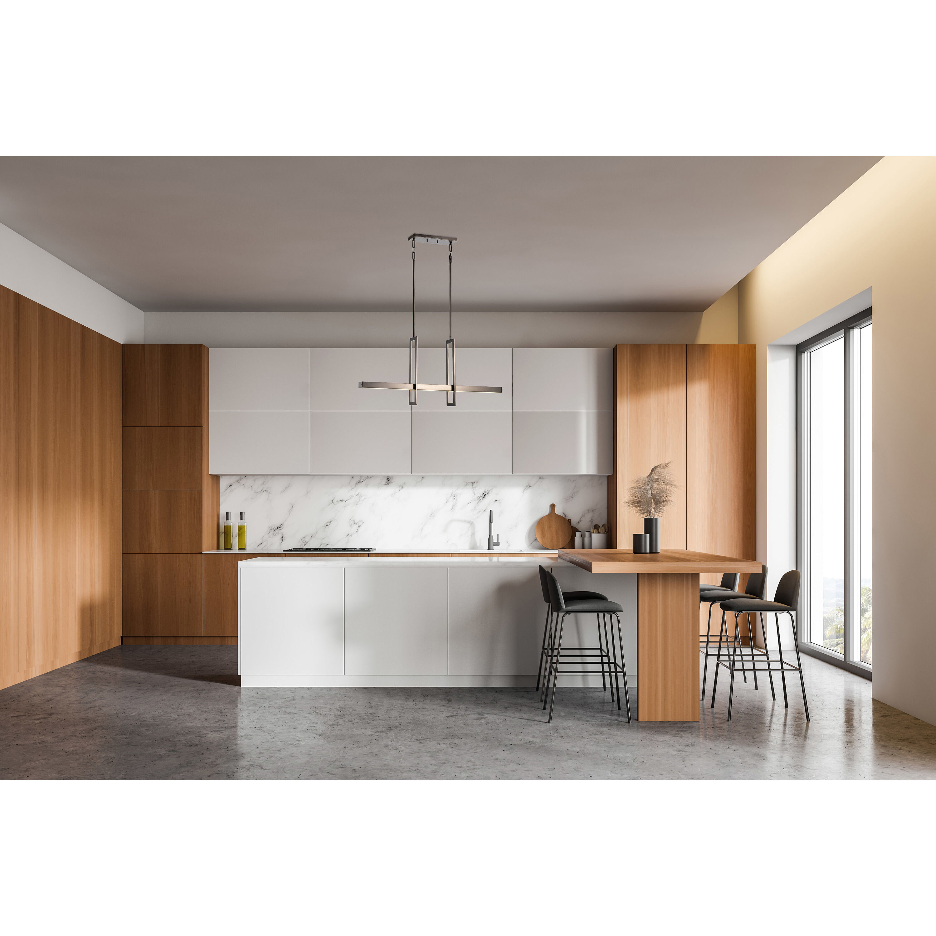 Frame LED 36 inch Hazel Bronze Island Pendant Ceiling Light